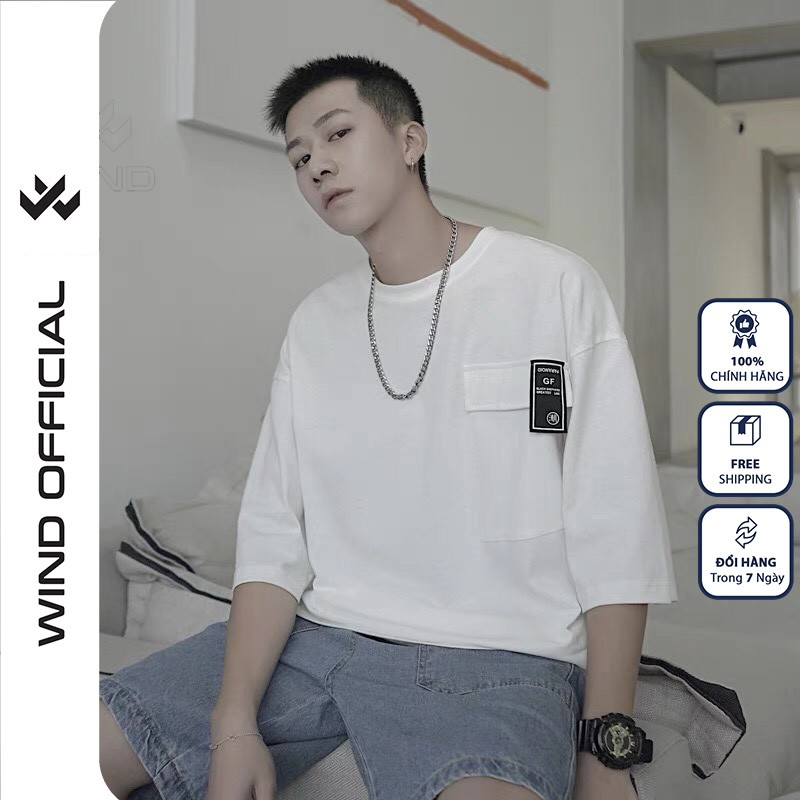 Áo thun tay lỡ WIND unisex form rộng Wollagee thời trang nam nữ oversize ulzzang | BigBuy360 - bigbuy360.vn