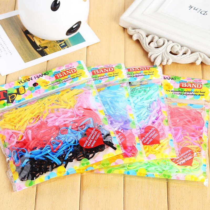 Set 230/300 Dây Chun Buộc Tóc Đơn Giản Xinh Xắn Cho Bé Gái