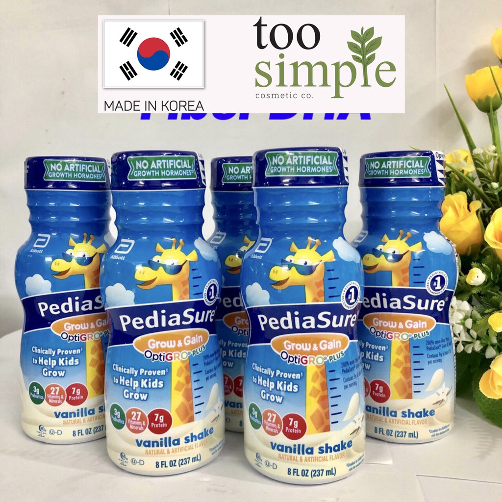 [TooSimple] ❤️ [Date 12/2021] Sữa Pediasure nước Vani, Dâu, Fiber chất xơ, Socola Mỹ 237ml