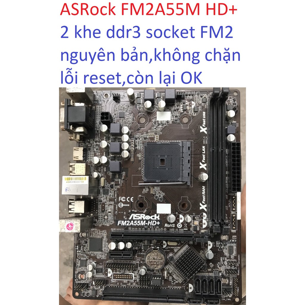 bo mạch chủ máy tính ASRock FM2 A55M HD+ 2 khe ram ddr3 socket FM2 + mainboard Main PC AMD A55,cpu e5300