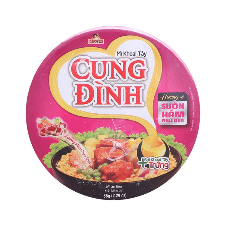 Mì Cốc Cung Đình Sườn Hầm Ngũ Quả/ Bò Hầm/ Lẩu Tôm Chua Cay Cốc (65g) | BigBuy360 - bigbuy360.vn