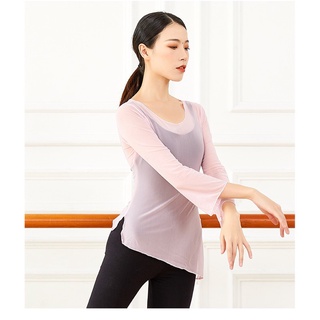 (ORDER) Áo múa lưới vạt chéo