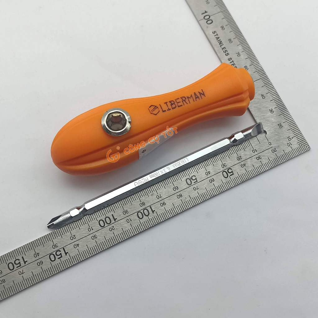 Tô vít 2 đầu thân trơn cán tăng lực Ø6x100mm Liberman