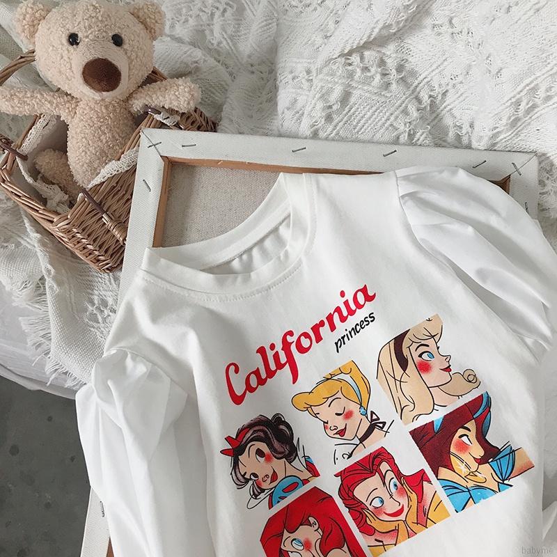 Áo thun tay dài màu sắc thời trang cho bé gái