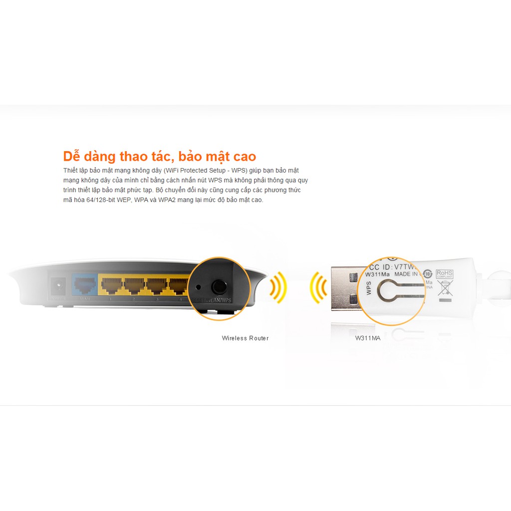 USB thu sóng WiFi Tenda 311MA Chuẩn N Tốc Độ 150Mbps tem Microsun (Hãng phân phối chính thức)