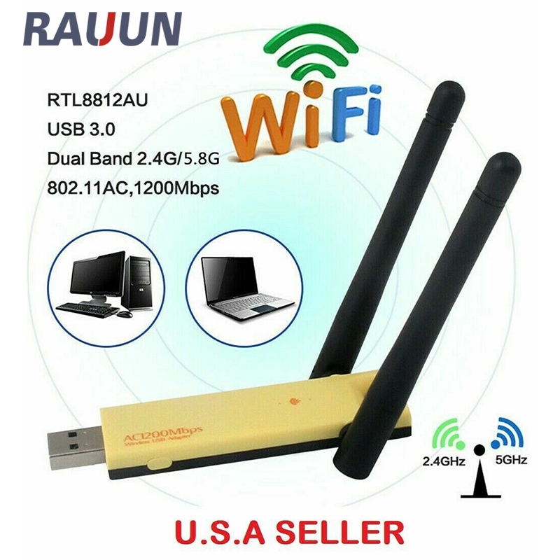 Ăng Ten Thu Sóng Wifi Tốc Độ Cao Usb 3.0 1200mbps Ac1200 Băng Tần Kép 5ghz