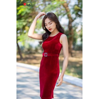 VÁY ĐẦM BODY, ĐAI ĐÁ, CHẤT LIỆU NHUNG TUYẾT CAO CẤP, DÀY DẶN, MỀM MỊN, CÓ CO GIÃN PHÙ HỢP ĐI CHƠI, ĐI LÀM