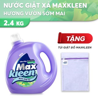 Chai nước giặt MaxKleen hương vườn sớm mai 2.4kg tặng túi lưới giặt đồ