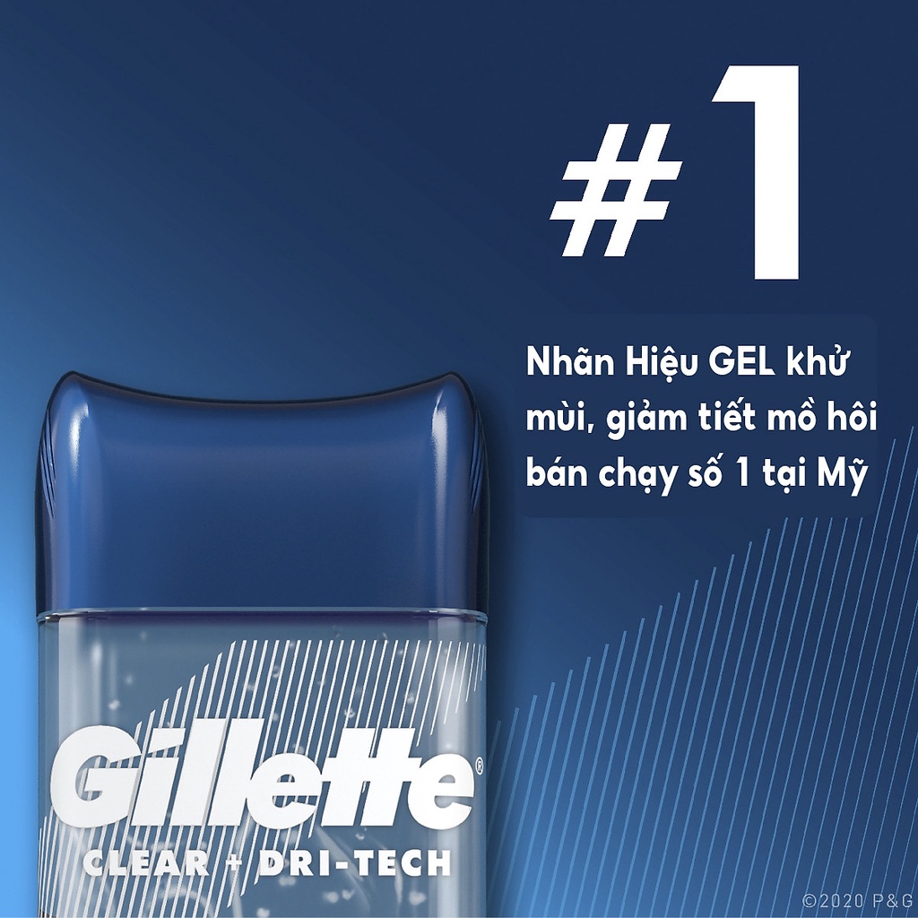 Lăn Khử Mùi Nam Gillette Clear Gel 107g Sport Active, Arctic Ice, Cool Wave 6in1 Ultimate Protection