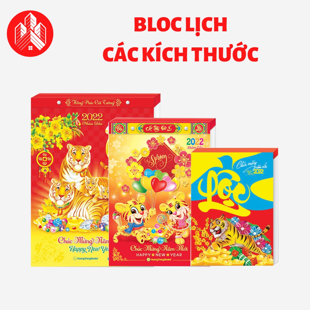 Lịch Bloc 2022 Các Kích Thước 20x30cm, 16x24cm, 13x18 Cực Đẹp Mẫu Mới Nhất Tết Nhâm Dần
