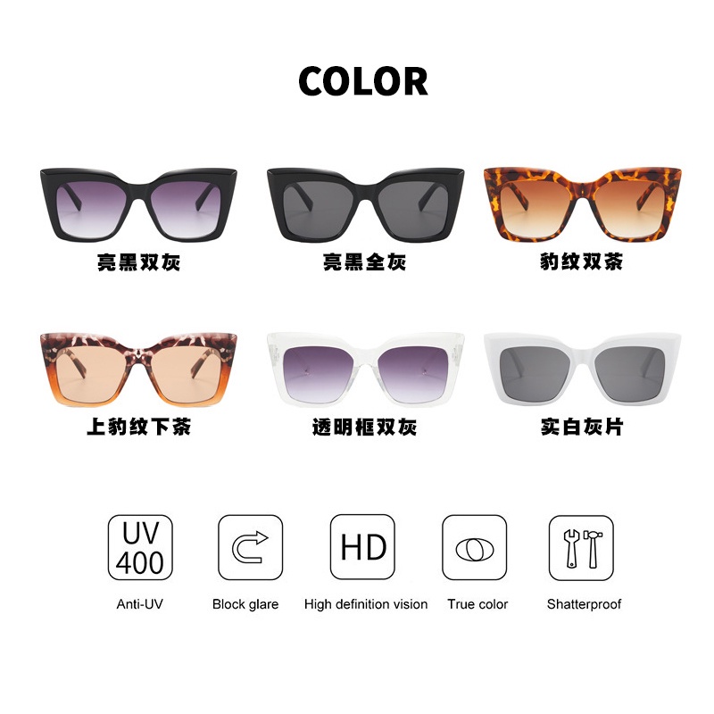 (AIMURUSI) COD Kính Mát Gọng Lớn Chống Tia UV Thời Trang Retro