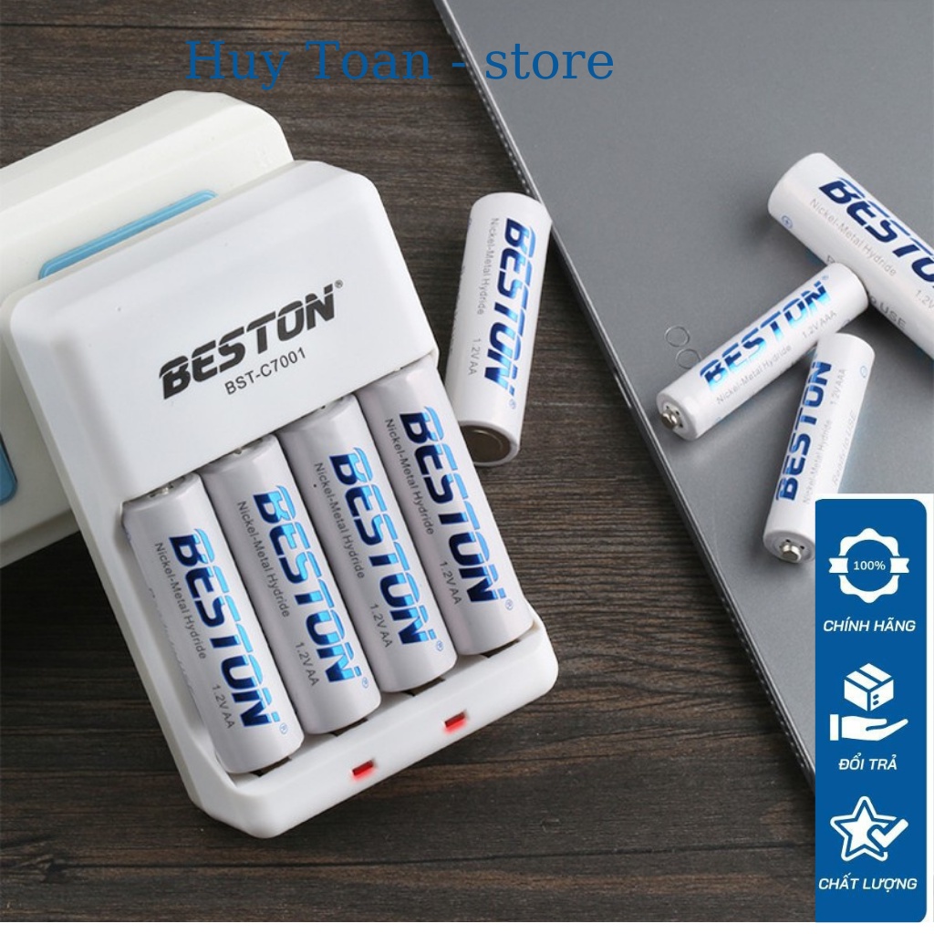 Pin sạc Beston AA AAA pin NiMH và Bộ sạc cho mic không dây, điều khiển từ xa, đồ chơi trẻ em