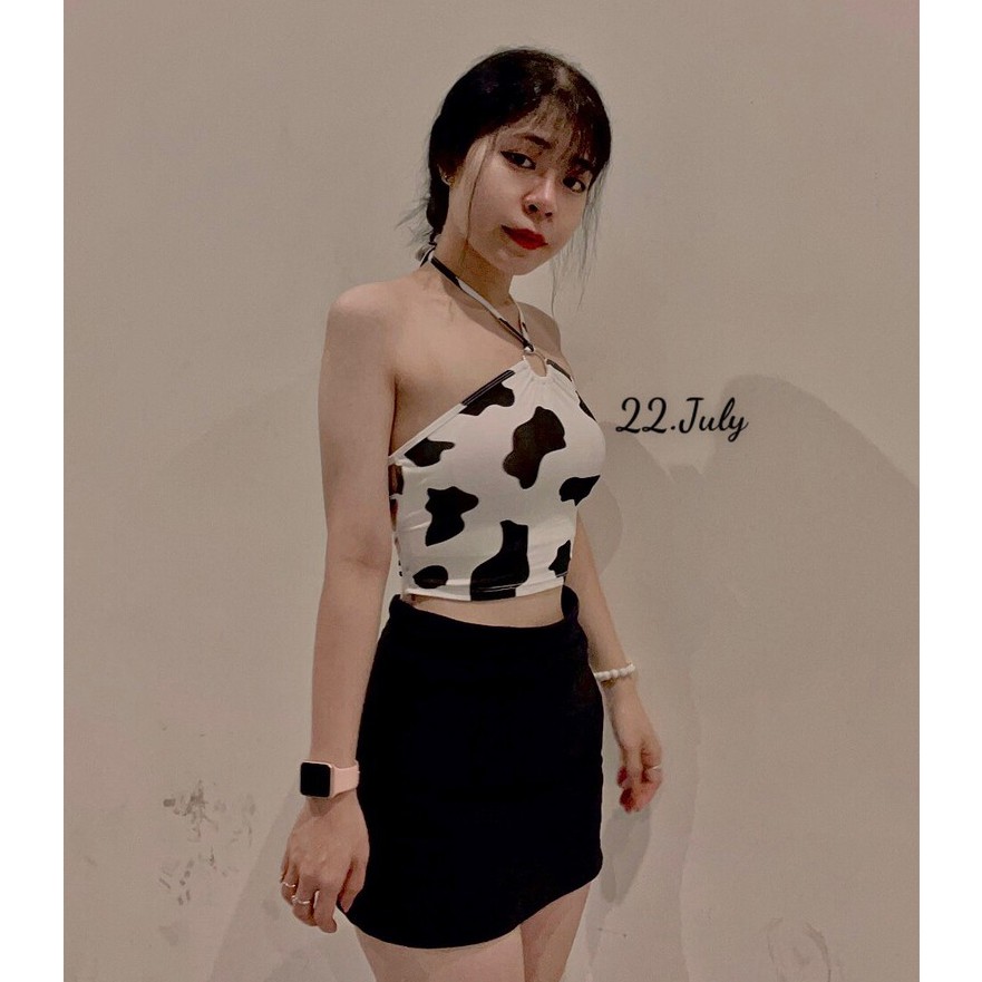 Áo Yếm hoạ tiết bò sữa - ngựa vằn siêu xinh cho mùa hè Kèm ảnh thậtSiêu trendy