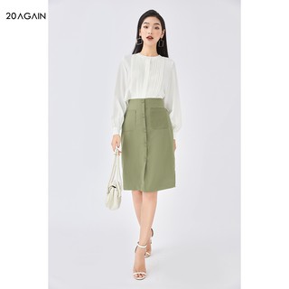 Chân váy công sở dáng dài 2 túi 20AGAIN, hàng thiết kế thanh lịch JDA1586
