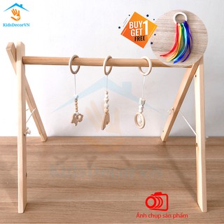 Kệ chữ A treo đồ chơi cho bé sơ sinh Kidsdecorvn đồ chơi vận động giáo dục đầu đời montessori