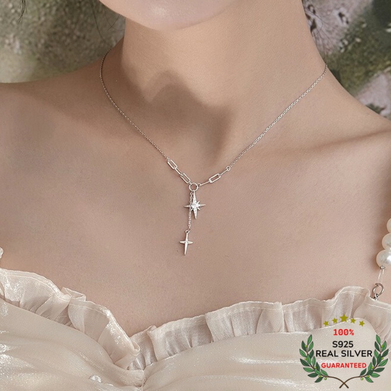Dây Chuyền Bạc S925 Chuỗi Sao Bling Galaxy Xinh Xắn | Vòng Cổ Nữ Trang Sức Bạc 925