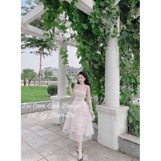 Đầm ren xoè hai dây