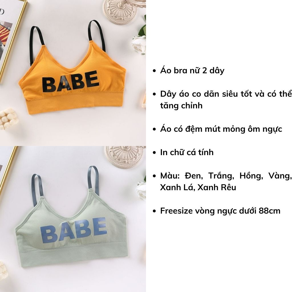 Áo bra nữ 2 dây tập gym thể thao co dãn và thấm hút mồ hôi,Áo lót đệm mút mỏng in chữ cá tính và phong cách LANIXA B2890