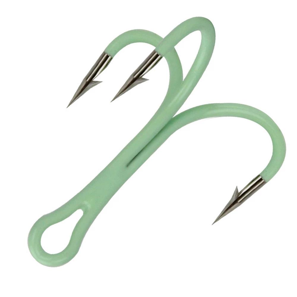 Móc Câu Cá Ba Lưỡi Phát Sáng Trong Đêm # 2# 4# 6# 8# 10# Bộ 10 Lưỡi Câu Cá Bằng Thép Carbon Phát Sáng