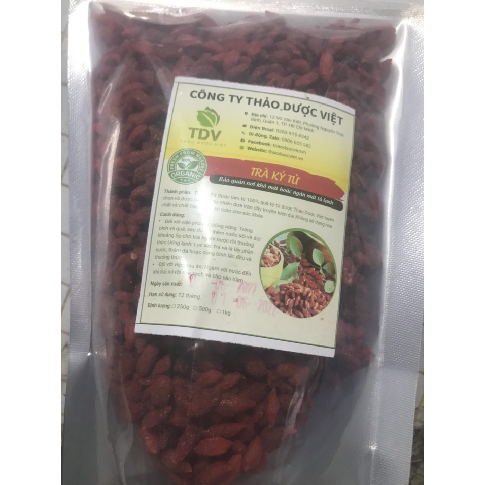 Hạt Kỷ Tử loại 1 giàu vitamin A bổ dưỡng, sáng mắt - Hàng công ty thảo Dược Việt