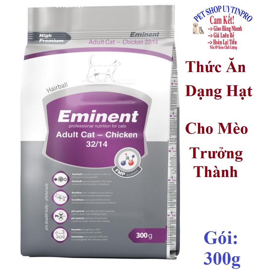 THỨC ĂN HOÀN CHỈNH CHO MÈO TRƯỞNG THÀNH Eminent Adult Cat - Chicken Dạng hạt Gói 300g Nhập khẩu từ cộng hòa Séc