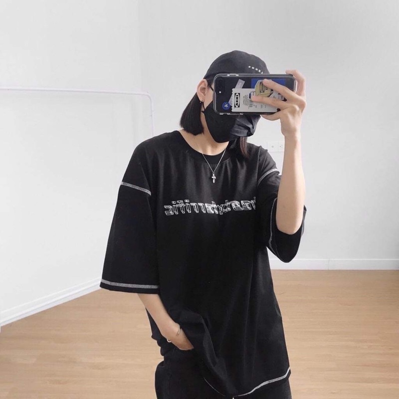 Áo thun tay lỡ chỉ nổi TC12