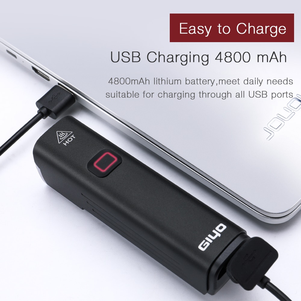 Đèn Pha Led Giyo 4800 Mah Mtb Bằng Nhôm Siêu Nhẹ Chống Thấm Nước Kèm Sạc Usb Tiện Dụng Cho Xe Đạp