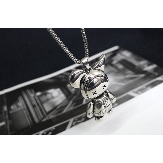 Vòng cổ nam nữ unisex dây chuyền PUN màu bạc Titan đẹp phụ kiện thời trang - Vòng cổ Benny