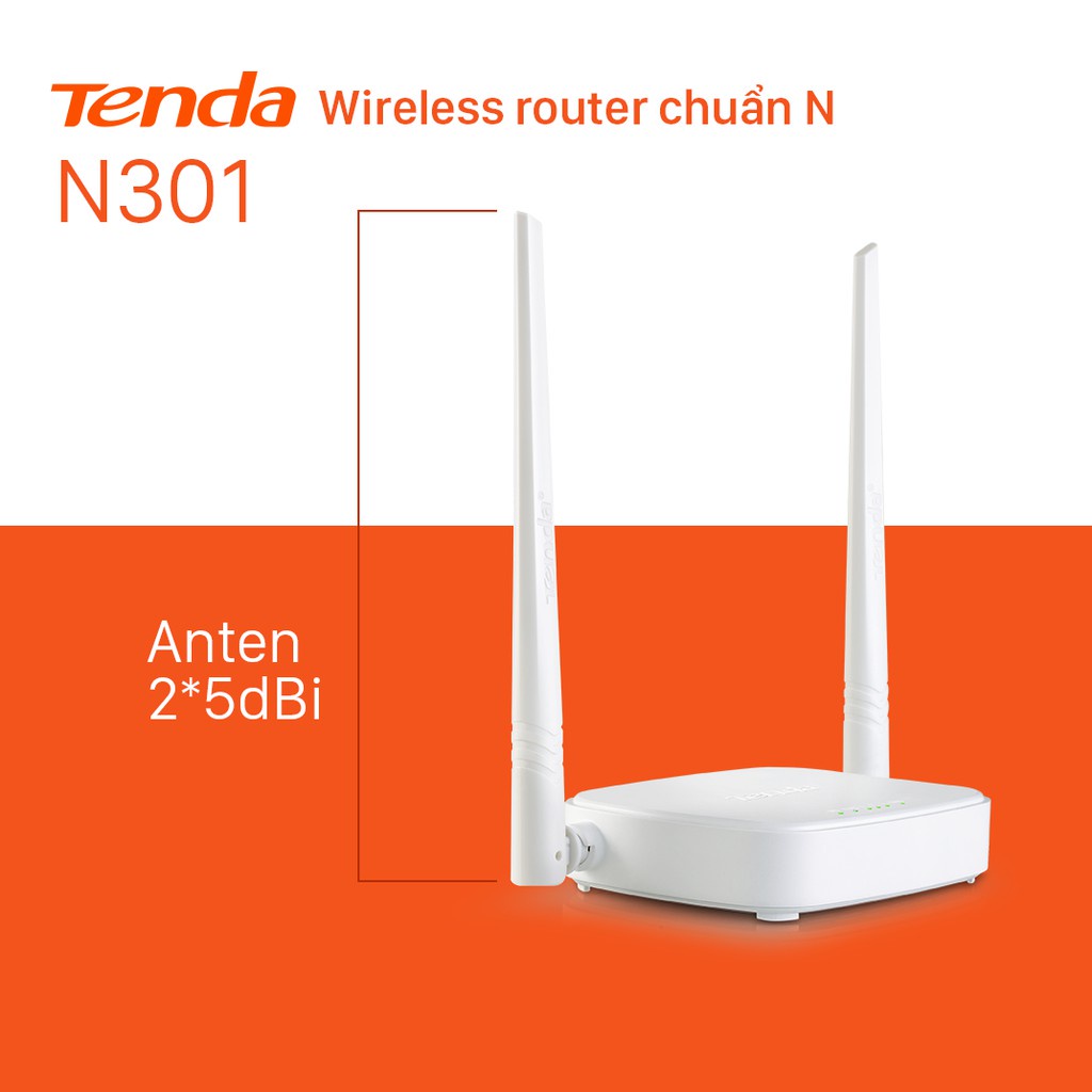 Bộ phát wifi Tenda 2 Râu N301- cục phát wifi,mở rộng sóng,điểm truy cập chính hãng