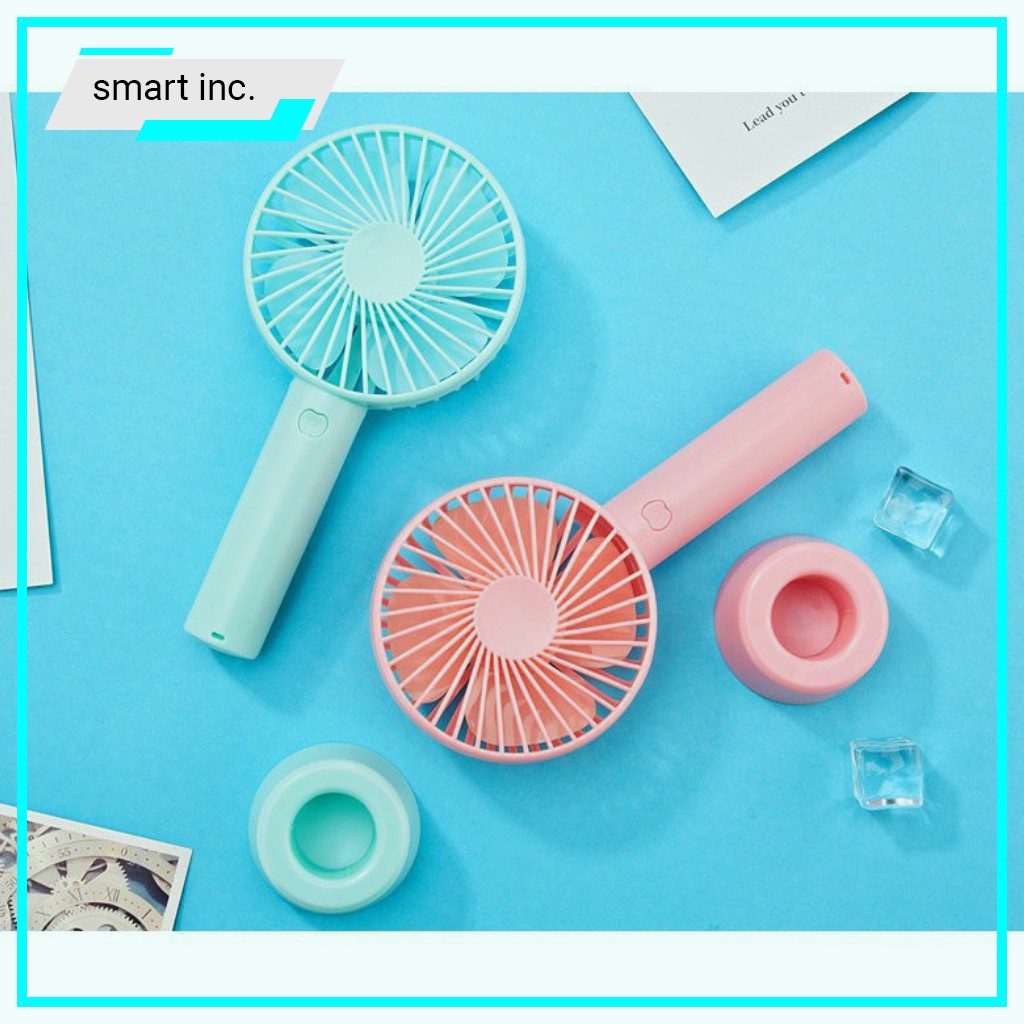 Quạt Mini Cầm Tay Tích Điện Sạc Usb Dự Phòng 👄FREESHIP👄 Có Chân Đế Để Bàn 3 Chế Độ Gió Siêu Mát Tiện Dụng USB 105x21cm