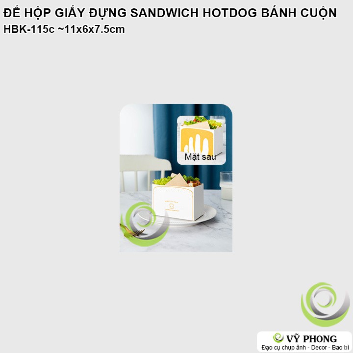 SET 10 HỘP GIẤY ĐỄ HỘP GIẤY ĐỰNG BÁNH SANDWICH HOTDOG BÁNH CUỘN PHONG CÁCH NHẬT HBK-0115