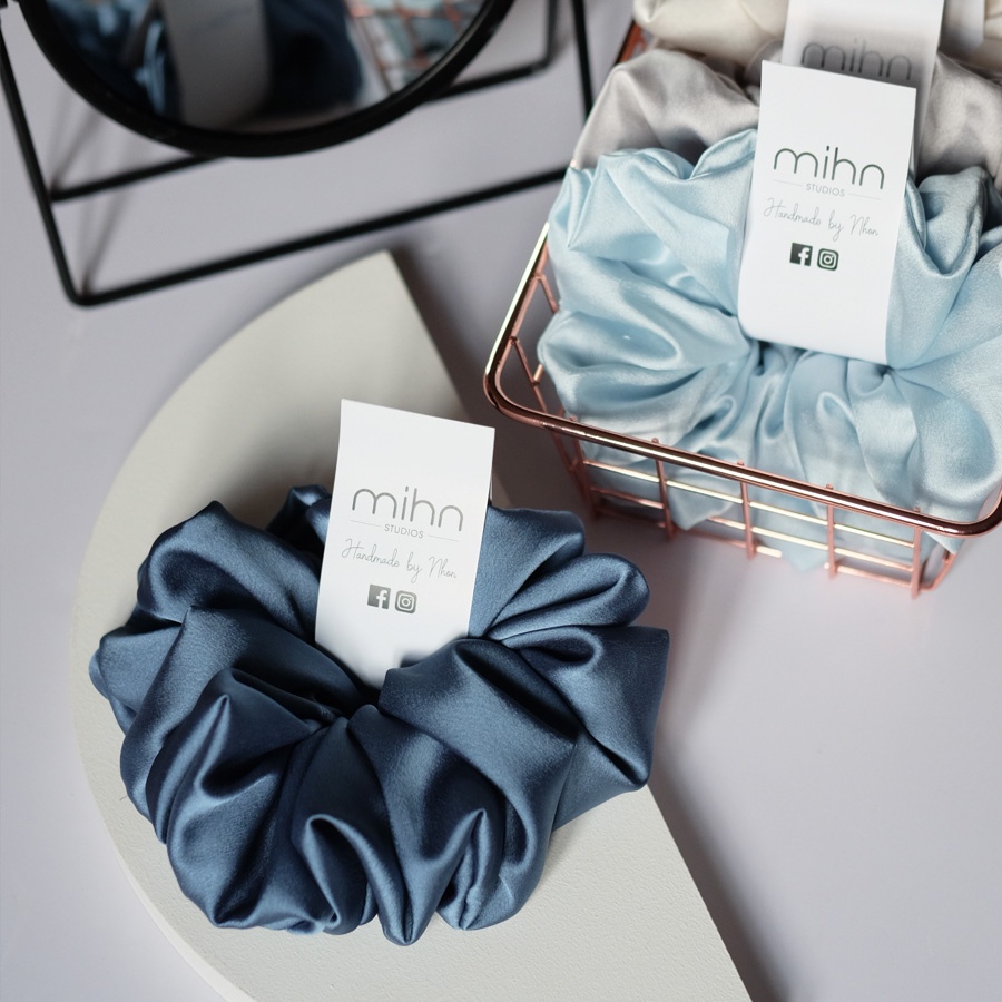 Dây buộc tóc Scrunchies vải lụa satin sản xuất tại Việt Nam, dây cột tóc - Bảng màu 1