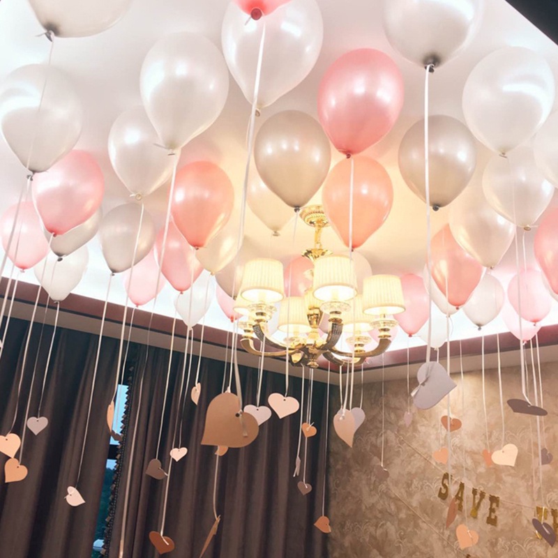 Set 5/10 Bong Bóng Latex Tự Nhiên Trang Trí Tiệc Sinh Nhật/Đám Cưới