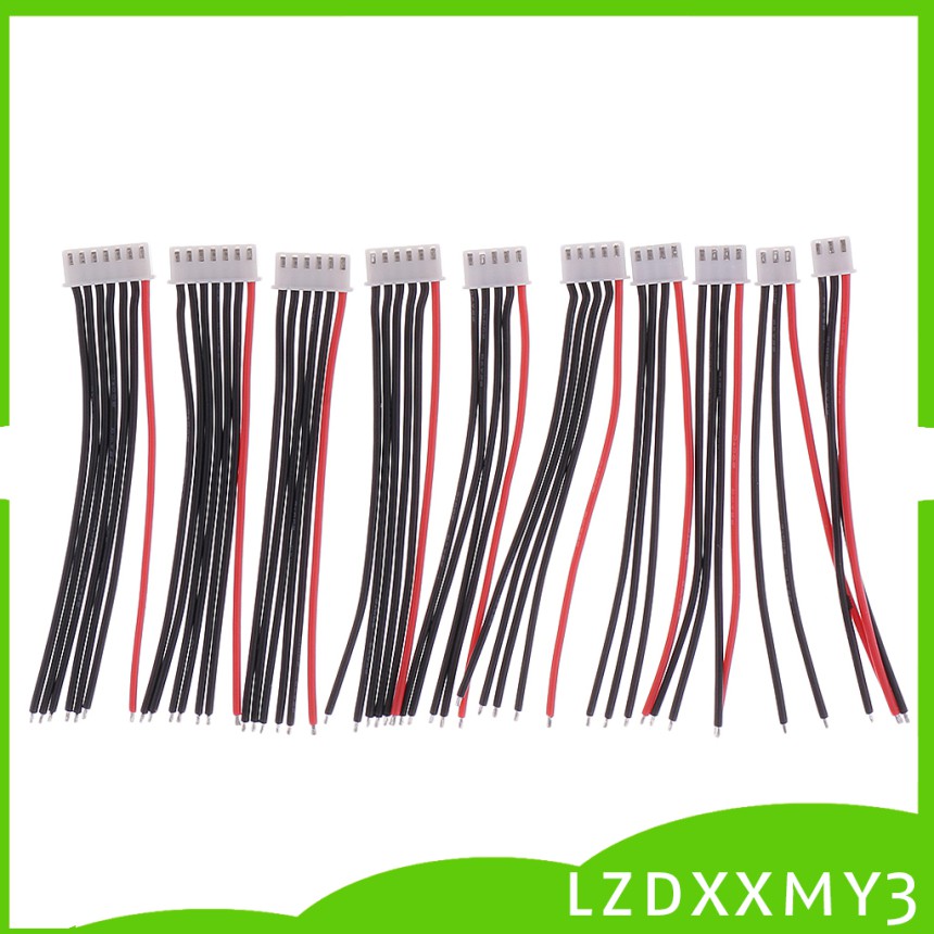 Bộ 10 Dây Cáp Sạc Cân Bằng Silicon 10cm JST XH 2-6S iMAX B6