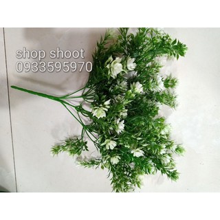Cành điểm hoa cúc nhựa trắng