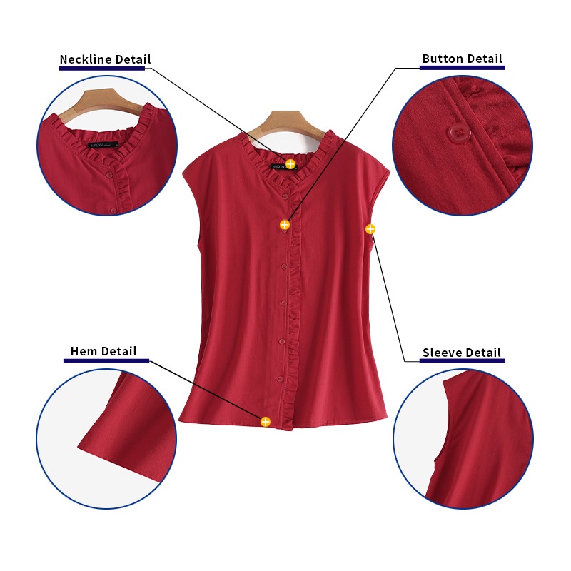 Áo ZANZEA tay ngắn màu trơn thời trang dành cho nữ