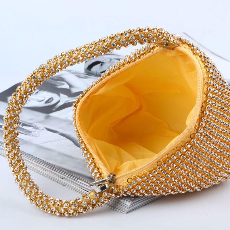 SENG* Women's Triangle Glitter Handbag Purse Clutch Evening Luxury Bags Party Prom