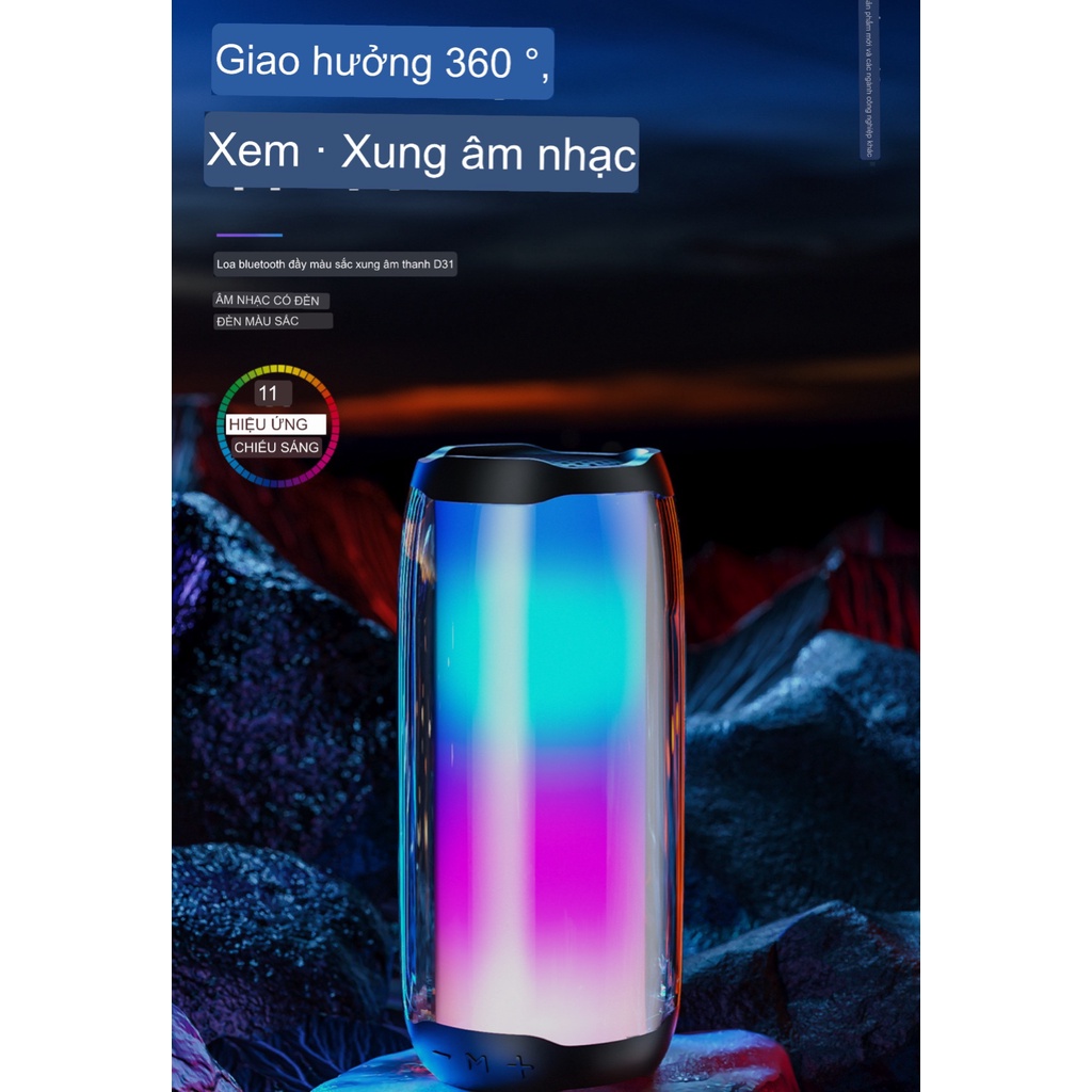 CHÍNH HÃNG  Loa bluetooth WEKOM.E REMAX cao cấp để bàn tích hợp đèn LED 11 hiệu ứng ánh sáng D31