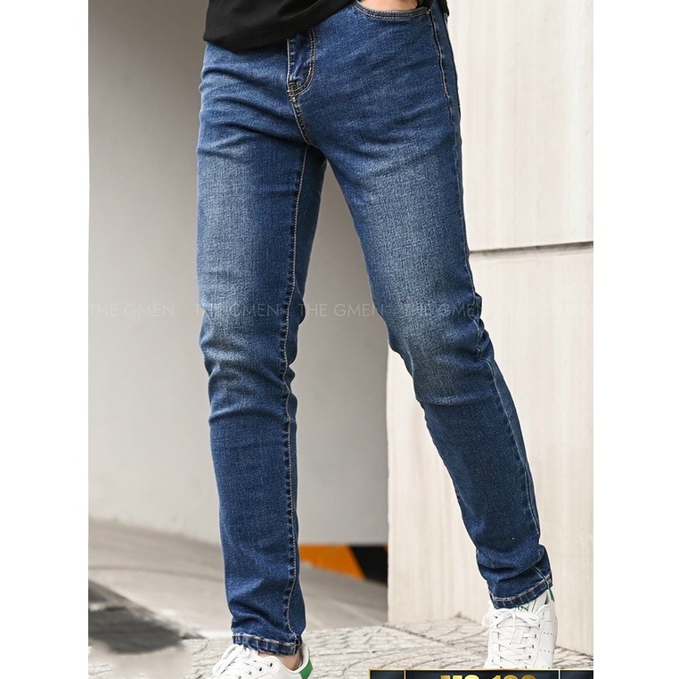 Quần jean nam co giãn 4 chiều, quần bò trơn dáng ôm chất vải cao cấp CAROLLSTORE MS100