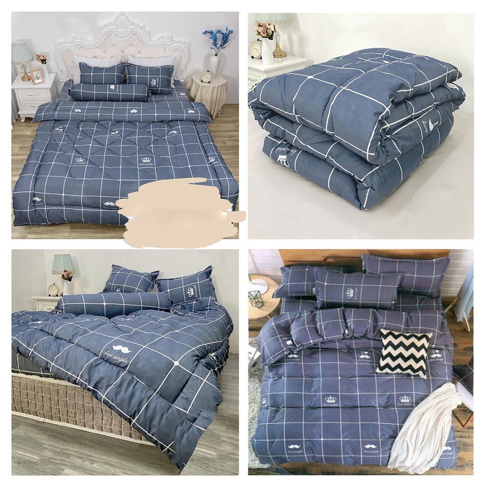 Chăn Bông Siêu Nhẹ Sét 5 Món Chăn ga gối - Kích thước M2/M6/M8/2M2
