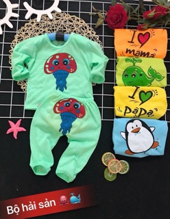 ( THANH LÝ ) Set 5 Bộ cotton dài tay cho bé