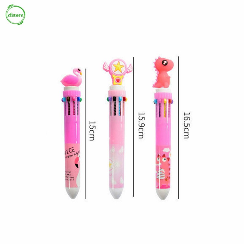 Bút bi 0.5mm 10 màu thiết kế thú hoạt hình dễ thương