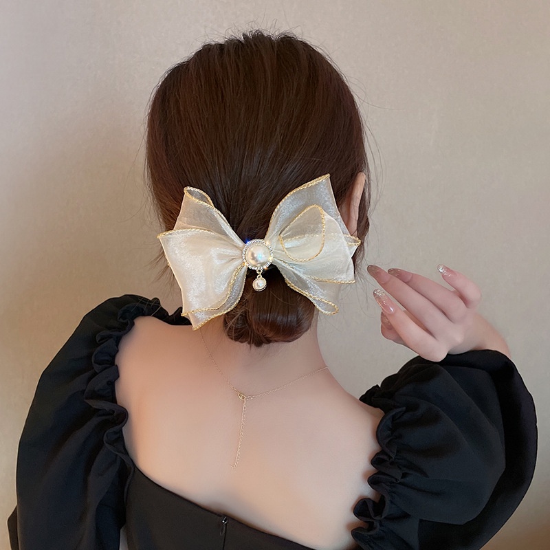 Kẹp Tóc Hình Bướm Đính Ngọc Trai Thời Trang Cho Nữ