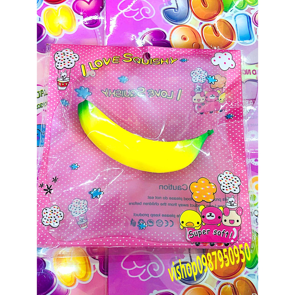 Đồ chơ squishy nắm bóp hình quả chuối dễ thương giúp thư giãn căng thẳng