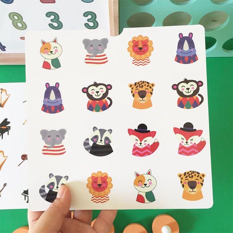 Đồ Chơi Gỗ Lật Hình Tìm Cặp Giống Nhau Gồm 12 Chủ Đề Rèn Luyện Trí Nhớ Và Khả Năng Quan Sát Cho Bé( Có Ảnh Thật)