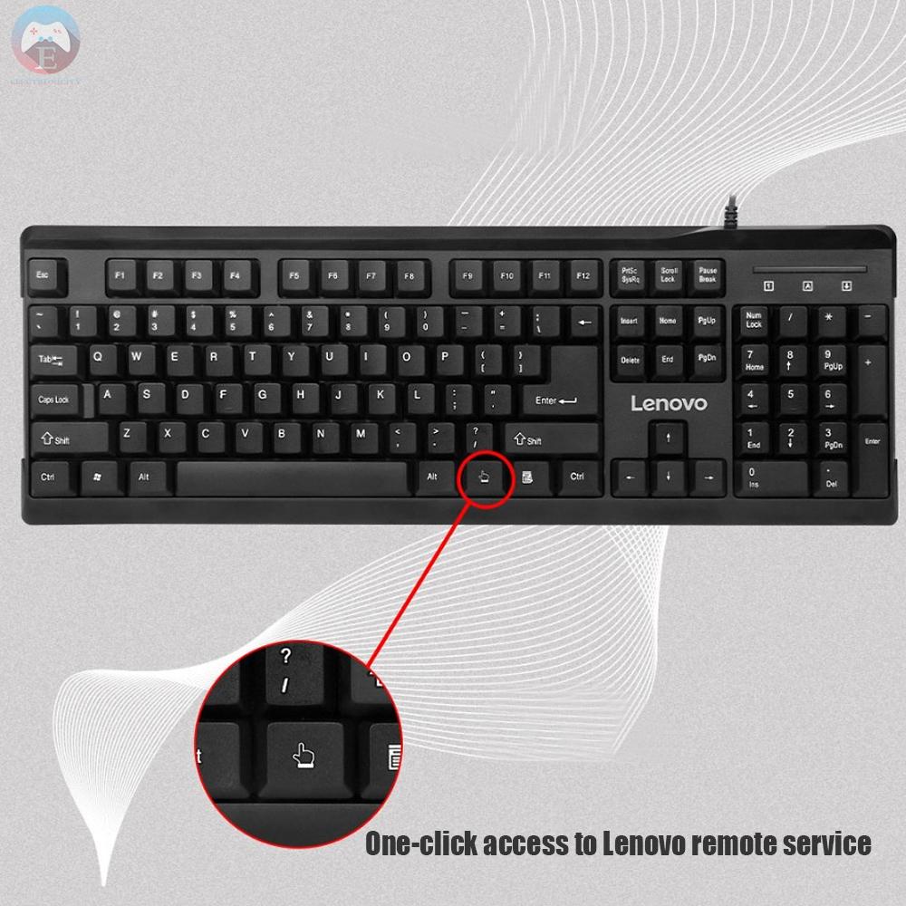 Ê Lenovo MK618 Wired Keyboard and Mouse Combo Ergonomic Desktop Full Size USB Corded Mouse Keyboard Set with Number Pad/1000DPI Optical Mouse for Computer/Laptop/PC/Desktop/Notebook