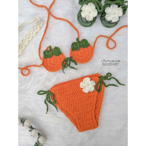 Bikini quả cam xinh xắn cho bé đi biển ngày hè - Áo tắm cho bé