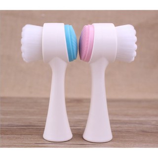 Cọ Rửa Mặt Cầm Tay Hai Đầu Massage Sạch Sâu xuất Nhật bản ( 2 đầu mát xa cực mềm)