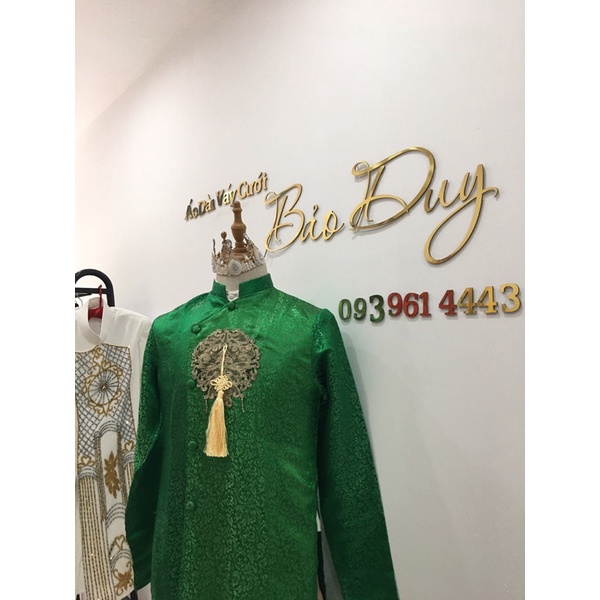 Áo dài nam tết kho màu xanh