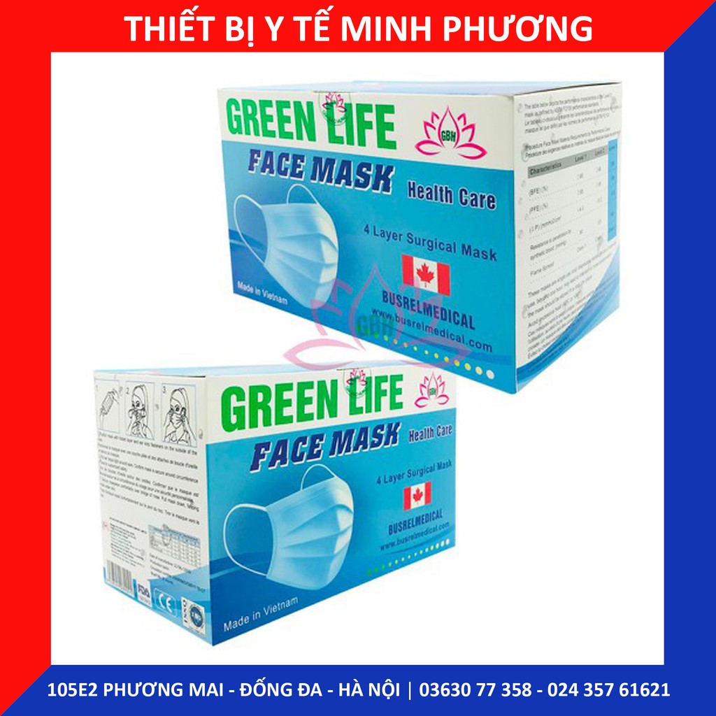 [CHÍNH HÃNG] Khẩu trang y tế 4 lớp kháng khuẩn GREENLIFE